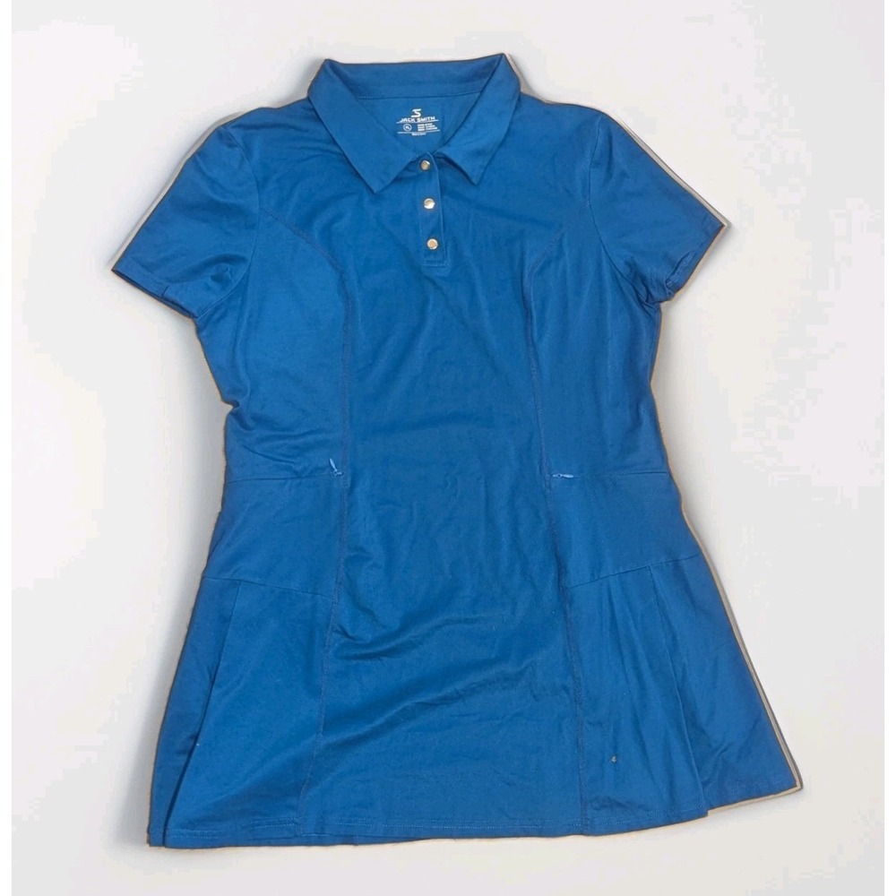 Tenniscore Golf Polo Dress XL Blue Sporty Preppy Zip Pockets Jack Smith